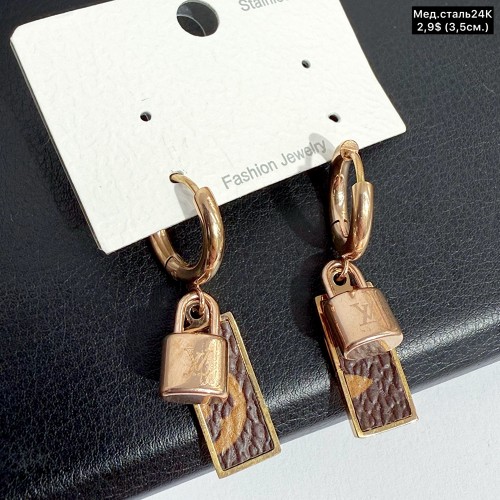 Сережки мед.сталь24К 10493 (3,5см.)